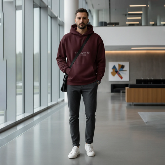 The Power of Stillness Hoodie: Maroon