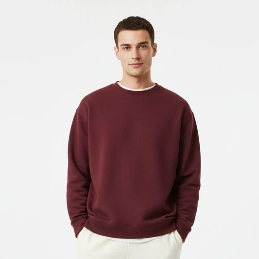 Oversized Core Sweatshirt - Maroon-Mens Oversized Sweatshirt
