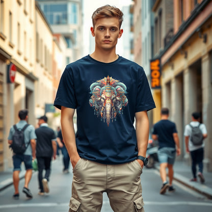 Men's Oversized Bohemian Elephant design T-Shirt