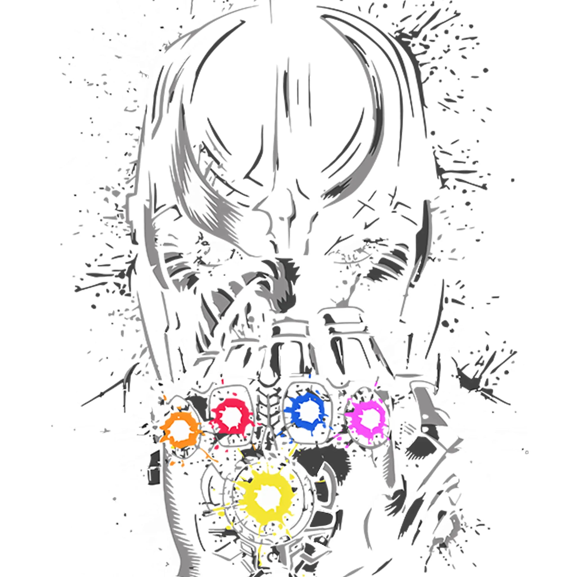 thanos gauntlet neon stones oversized graphic t shirt
