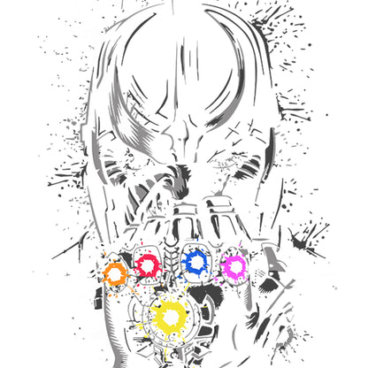 thanos gauntlet neon stones oversized graphic t shirt