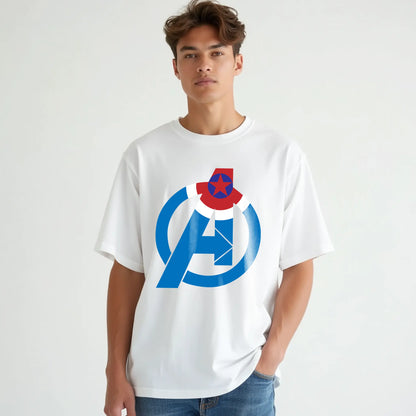 captain america shield star assemble oversized t shirt