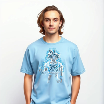 anime warrior ultra instinct flames oversized graphic tee