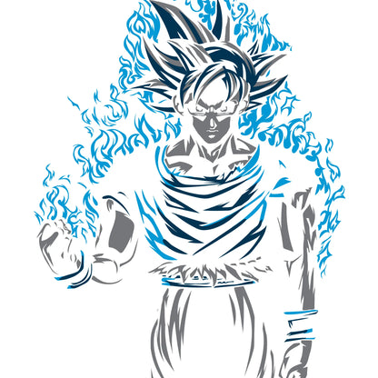 anime warrior ultra instinct flames oversized graphic tee