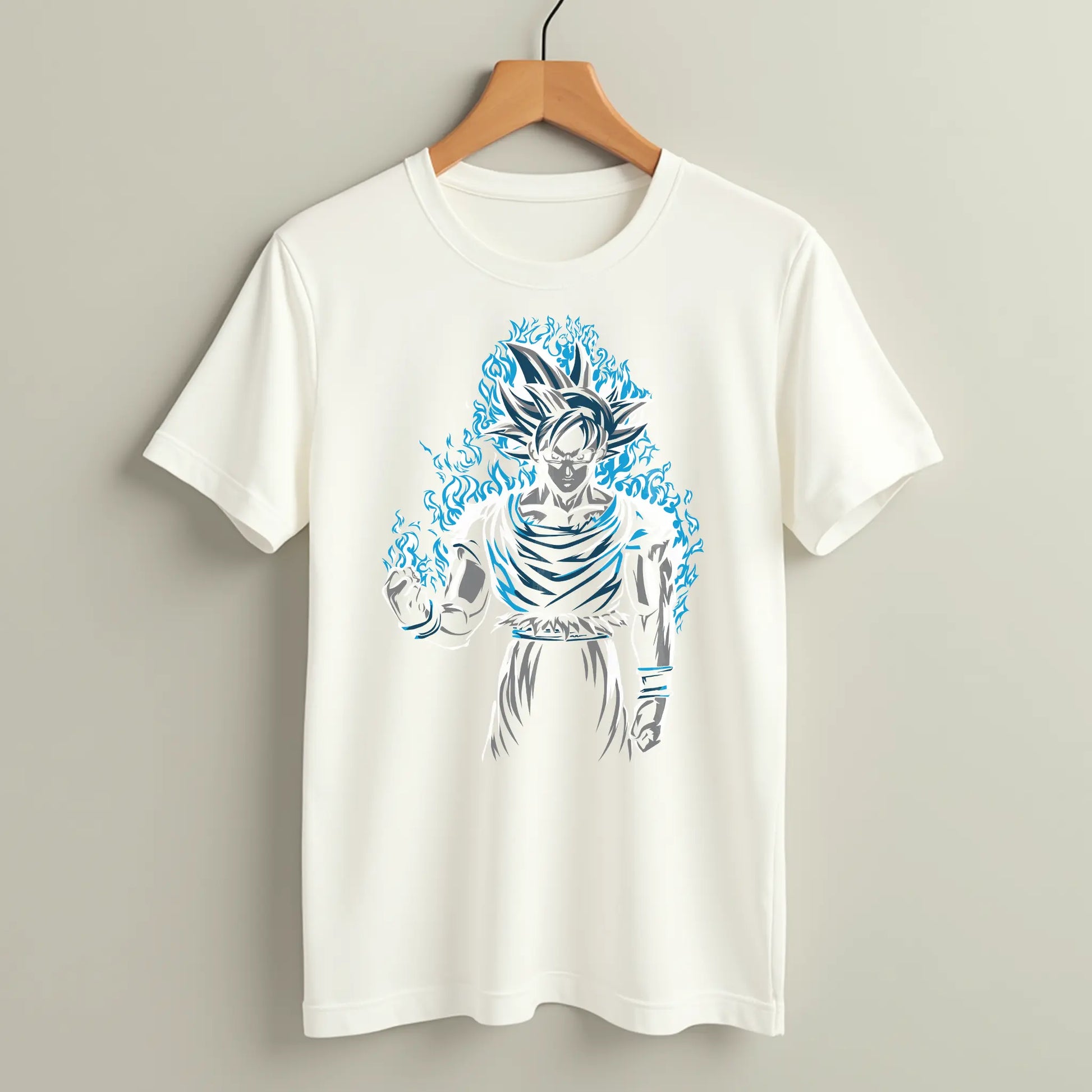 anime warrior ultra instinct flames oversized graphic tee