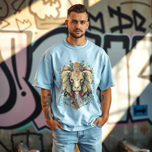 elephant totem mandala oversized graphic t shirt tribal art