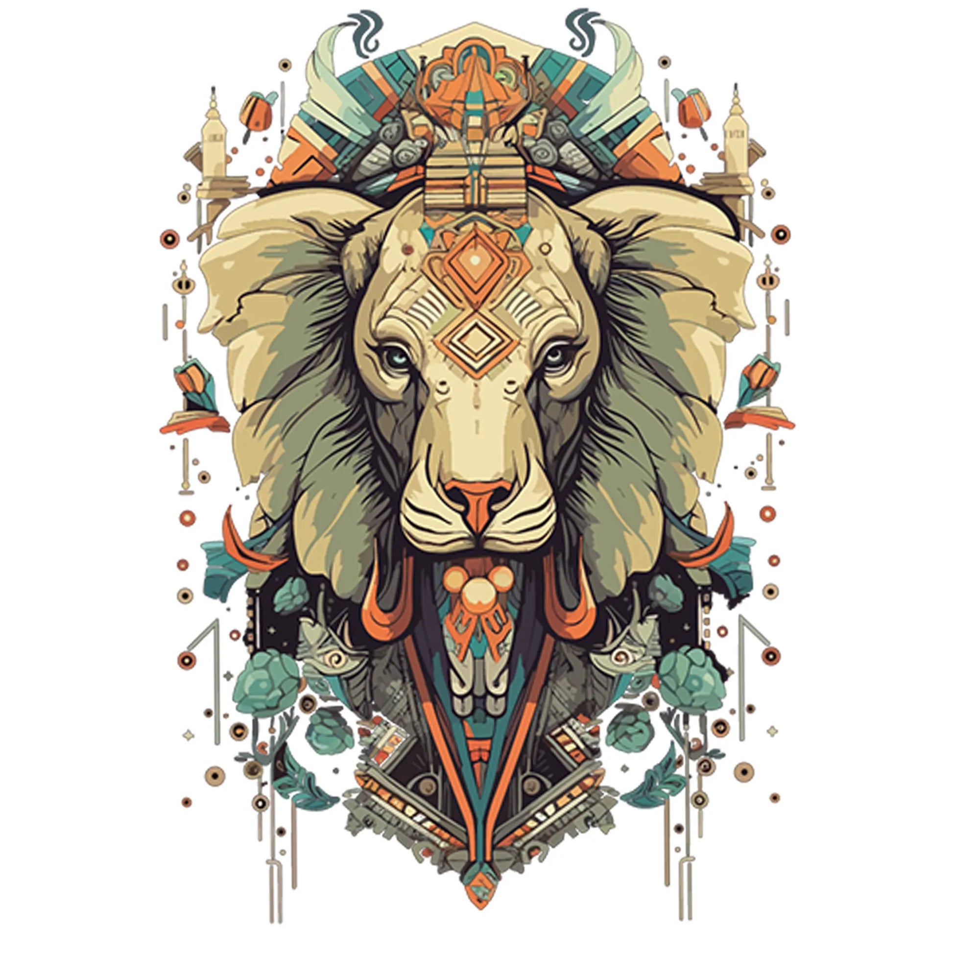 elephant totem mandala oversized graphic t shirt tribal art