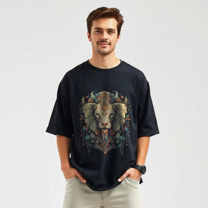 elephant totem mandala oversized graphic t shirt tribal art