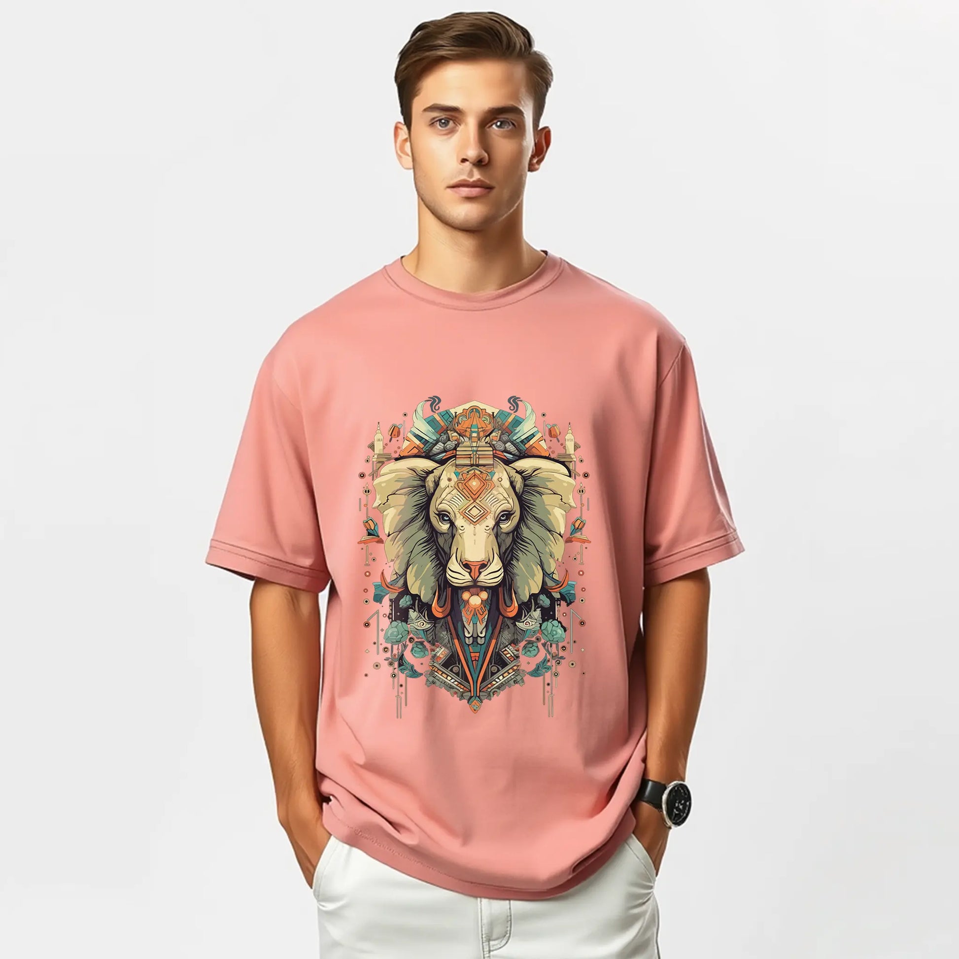 elephant totem mandala oversized graphic t shirt tribal art