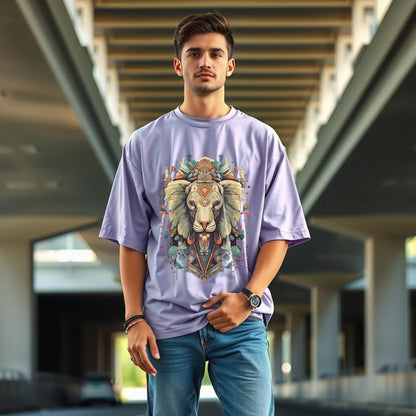 elephant totem mandala oversized graphic t shirt tribal art