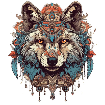 wolf totem mandala oversized graphic t shirt tribal art