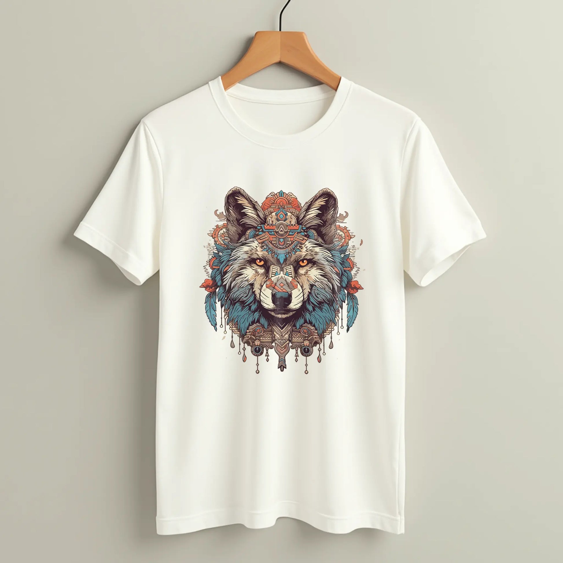 wolf totem mandala oversized graphic t shirt tribal art