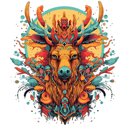 stag totem mandala oversized t shirt tribal art