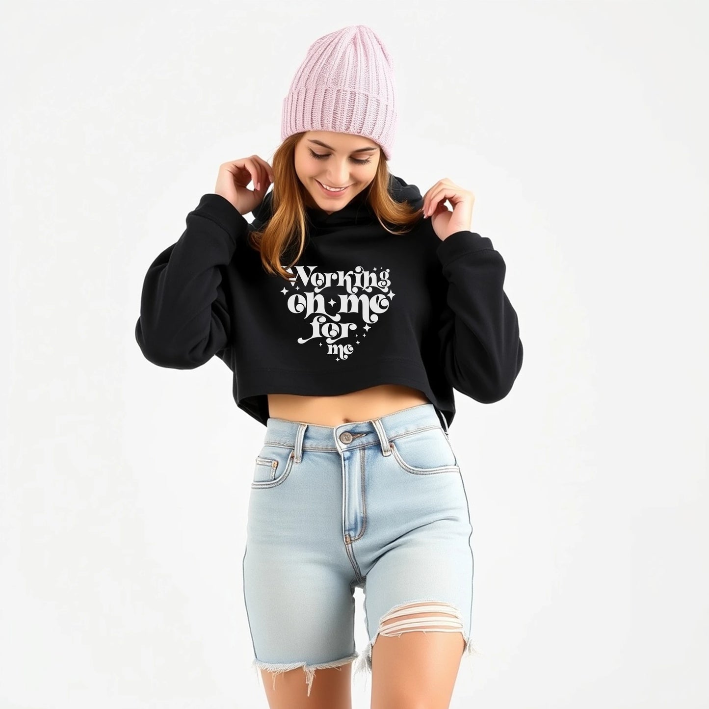 Motivational Women's Crop Hoodie