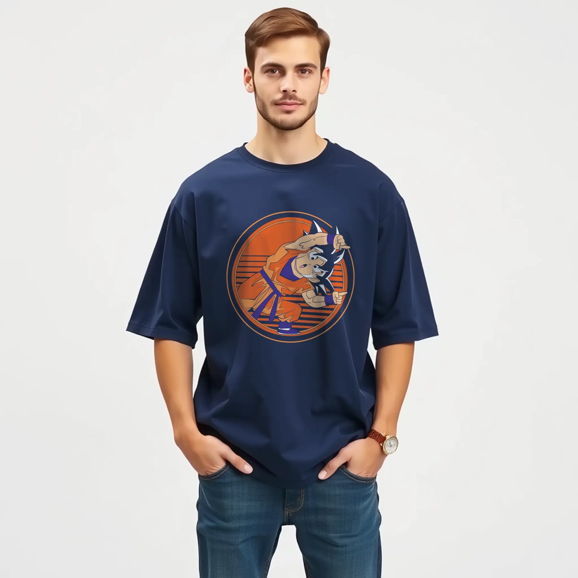 dragon ball goku kamehameha oversized t shirt