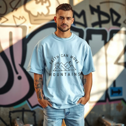 faith can move mountains quote oversized t shirt