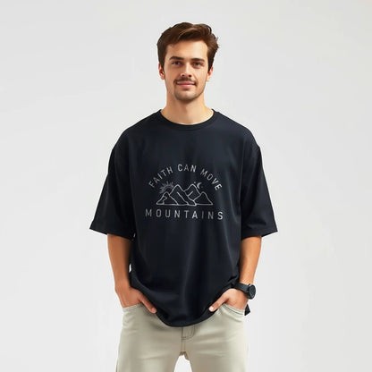 faith can move mountains quote oversized t shirt