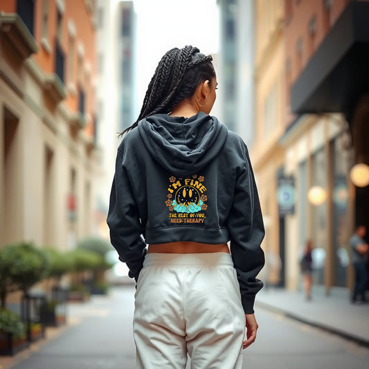 Women’s Motivational Crop Hoodie – Confidence in Every Step