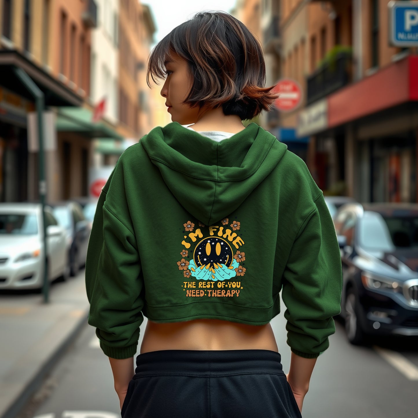 Women’s Motivational Crop Hoodie – Confidence in Every Step