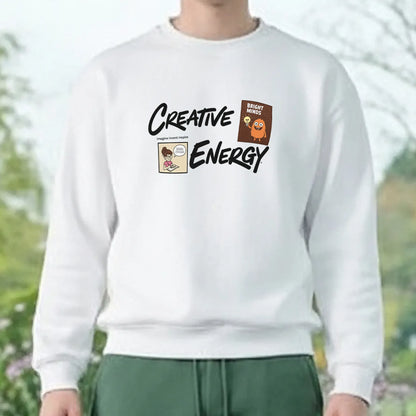 Creative Energy-White-Mens Oversized Sweatshirt