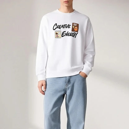 Creative Energy-White-Mens Oversized Sweatshirt