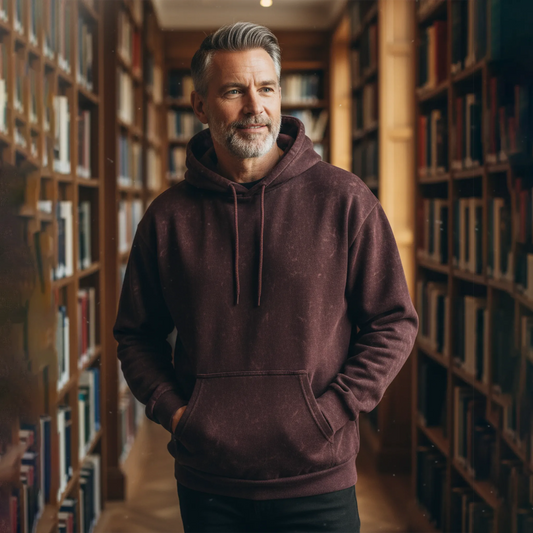 Acid Washed Hoodie: Maroon