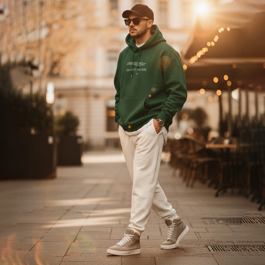 Quiet Mode Premium Hoodie: Green