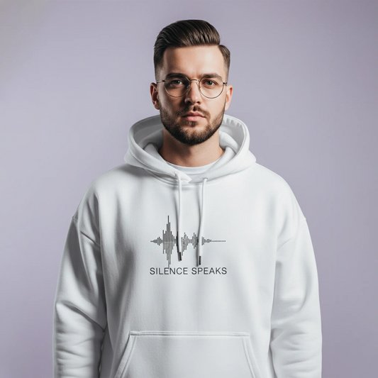 Silence Speaks Hoodie: White