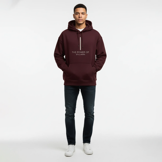 The Power of Stillness Hoodie: Maroon
