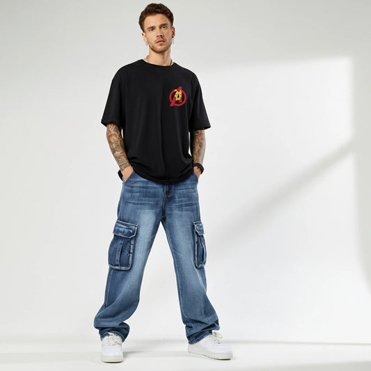 Iron Legacy – Minimal Avengers Mask Oversized T-Shirt Menswear