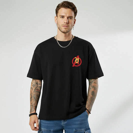 Iron Legacy – Minimal Avengers Mask Oversized T-Shirt Menswear