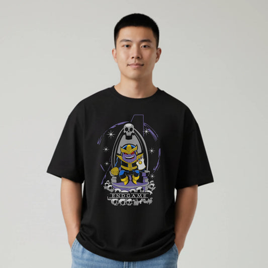 Thanos Supreme – Cute Villain Throne Oversized Graphic T-Shirt Menswear