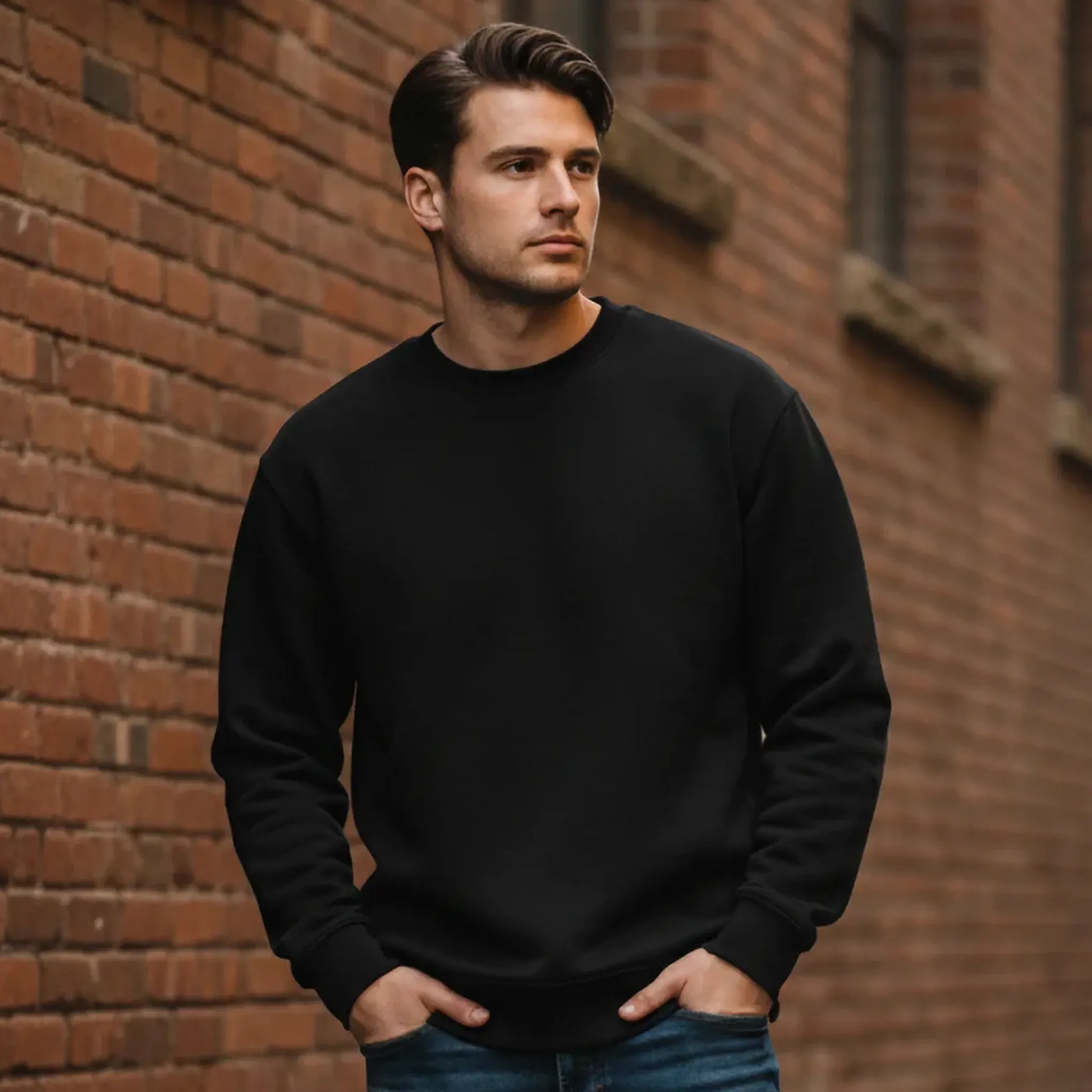 Oversized Core Sweatshirt - Black-Mens Oversized Sweatshirt