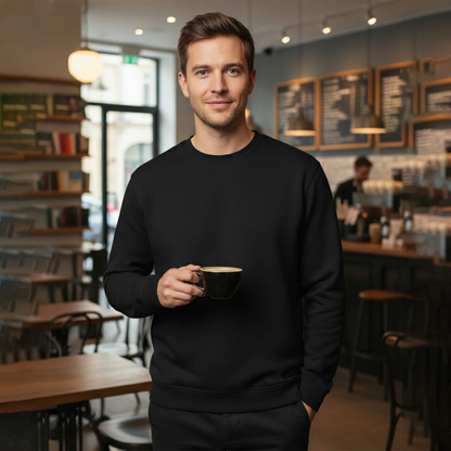 Oversized Core Sweatshirt - Black-Mens Oversized Sweatshirt