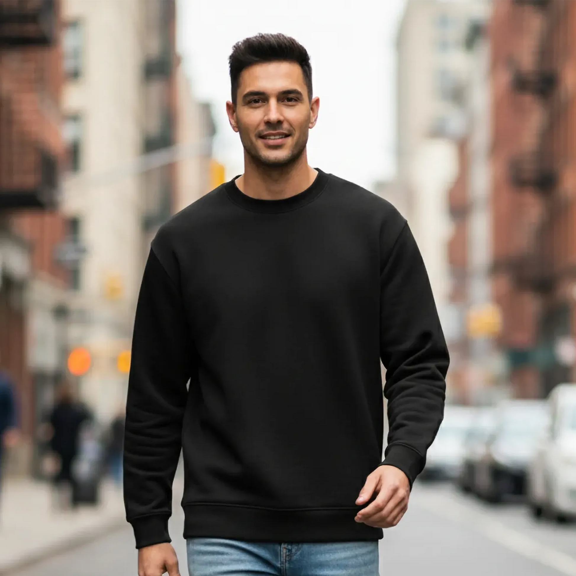 Oversized Core Sweatshirt - Black-Mens Oversized Sweatshirt