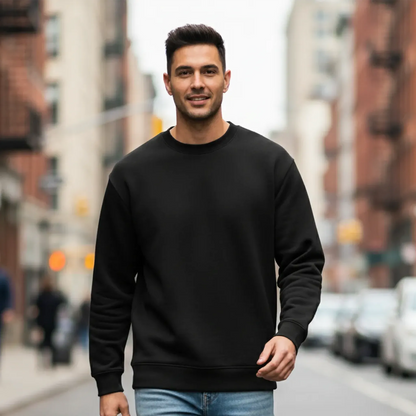 Oversized Core Sweatshirt - Black-Mens Oversized Sweatshirt