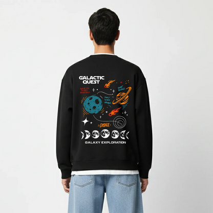 Galactic Quest-Black-Mens Oversized Sweatshirt