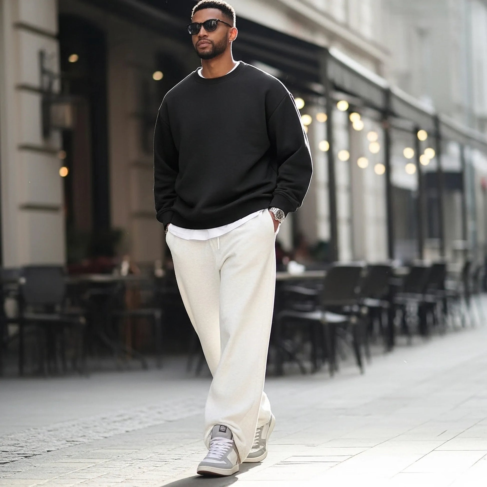 Oversized Core Sweatshirt - Black-Mens Oversized Sweatshirt