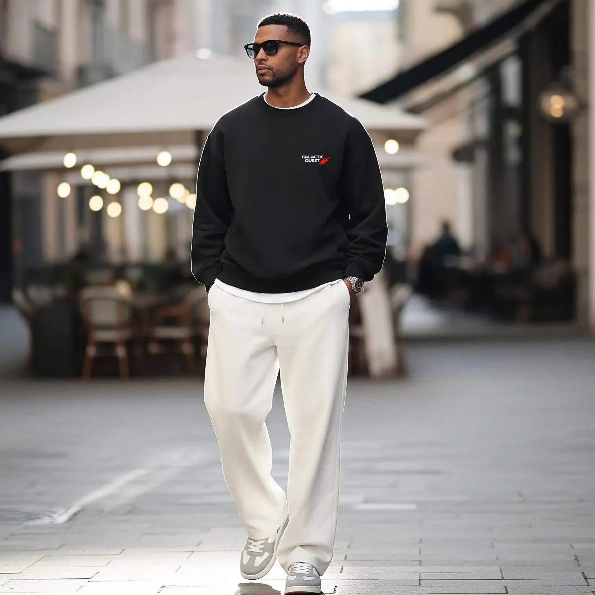 Galactic Quest-Black-Mens Oversized Sweatshirt