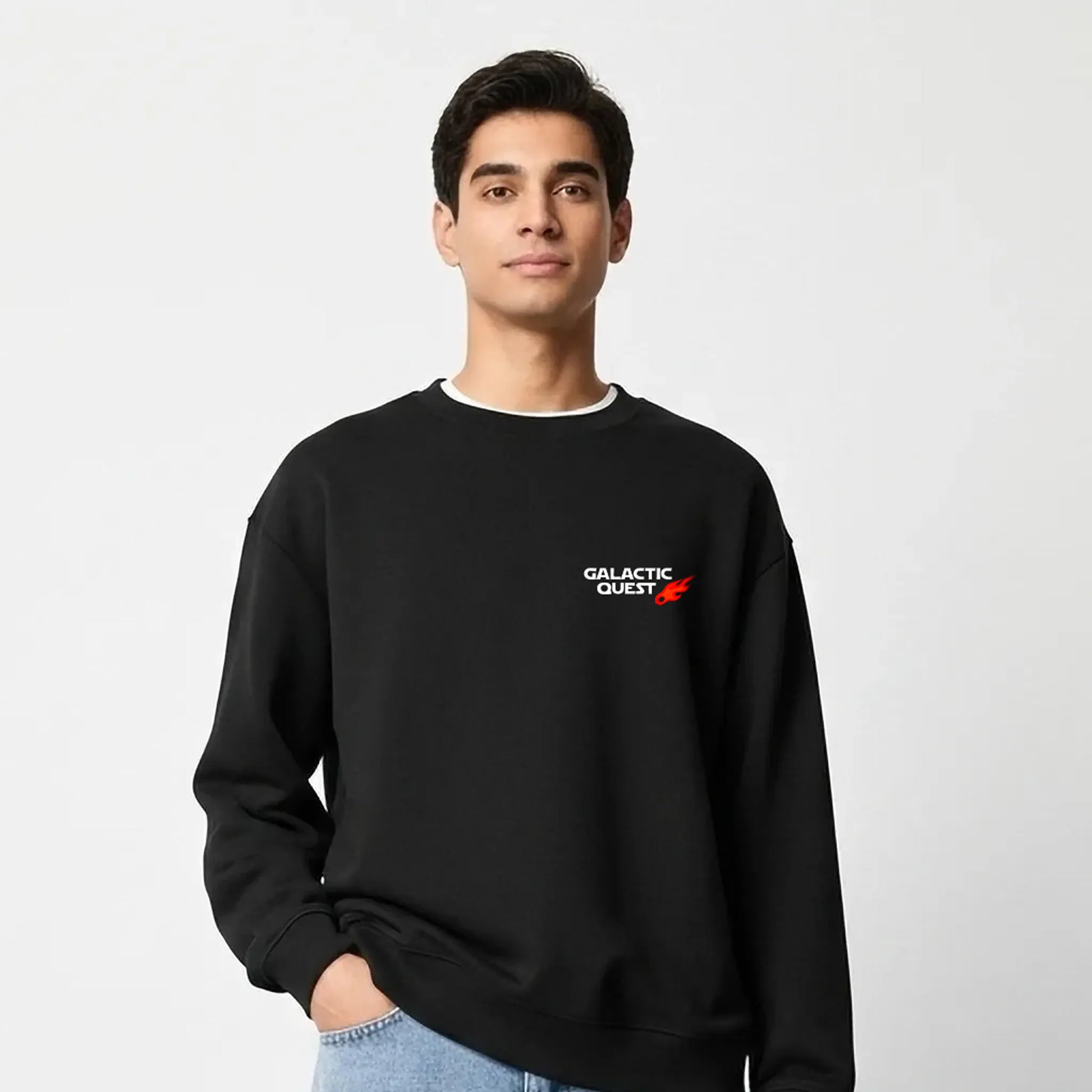 Galactic Quest-Black-Mens Oversized Sweatshirt