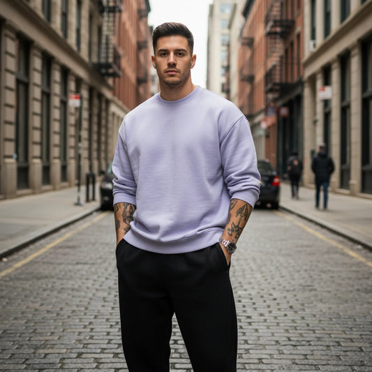 Oversized Core Sweatshirt - Lavender-Mens Oversized Sweatshirt