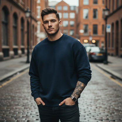Oversized Core Sweatshirt - Navy-Mens Oversized Sweatshirt