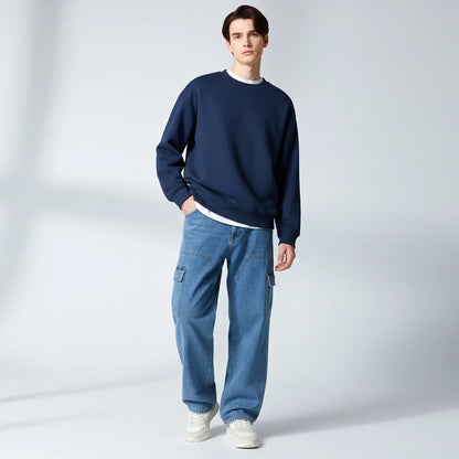 Oversized Core Sweatshirt - Navy-Mens Oversized Sweatshirt