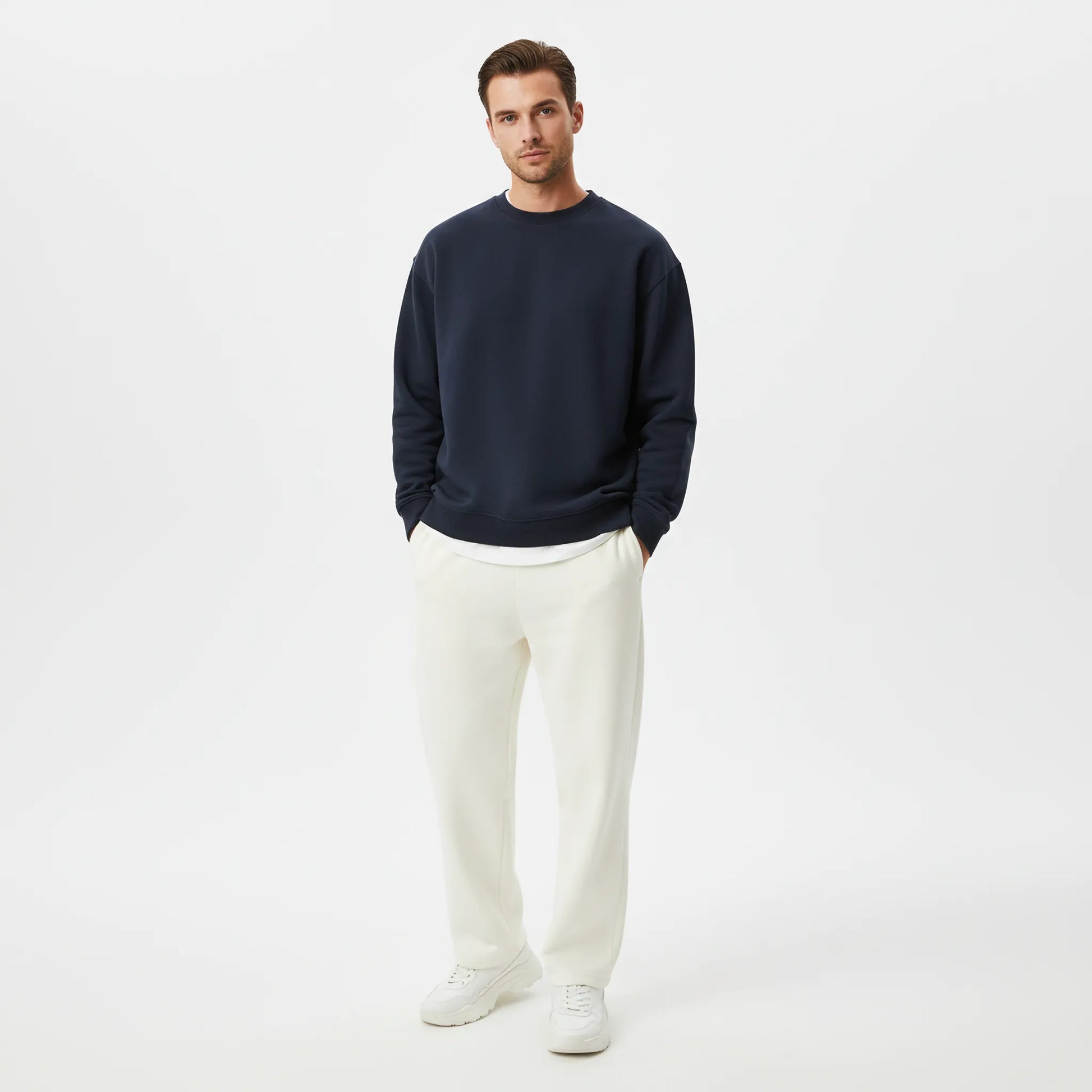 Oversized Core Sweatshirt - Navy-Mens Oversized Sweatshirt