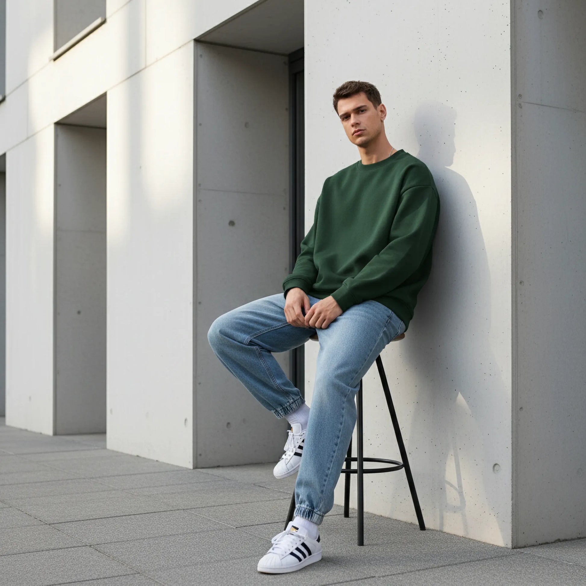 Oversized Core Sweatshirt - Green-Mens Oversized Sweatshirt