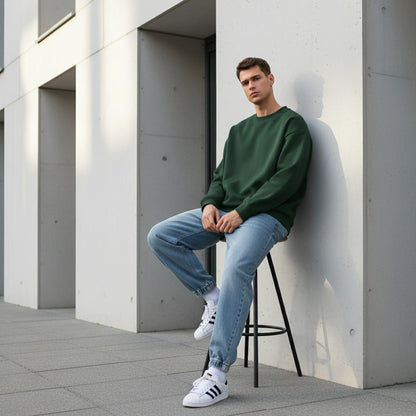 Oversized Core Sweatshirt - Green-Mens Oversized Sweatshirt