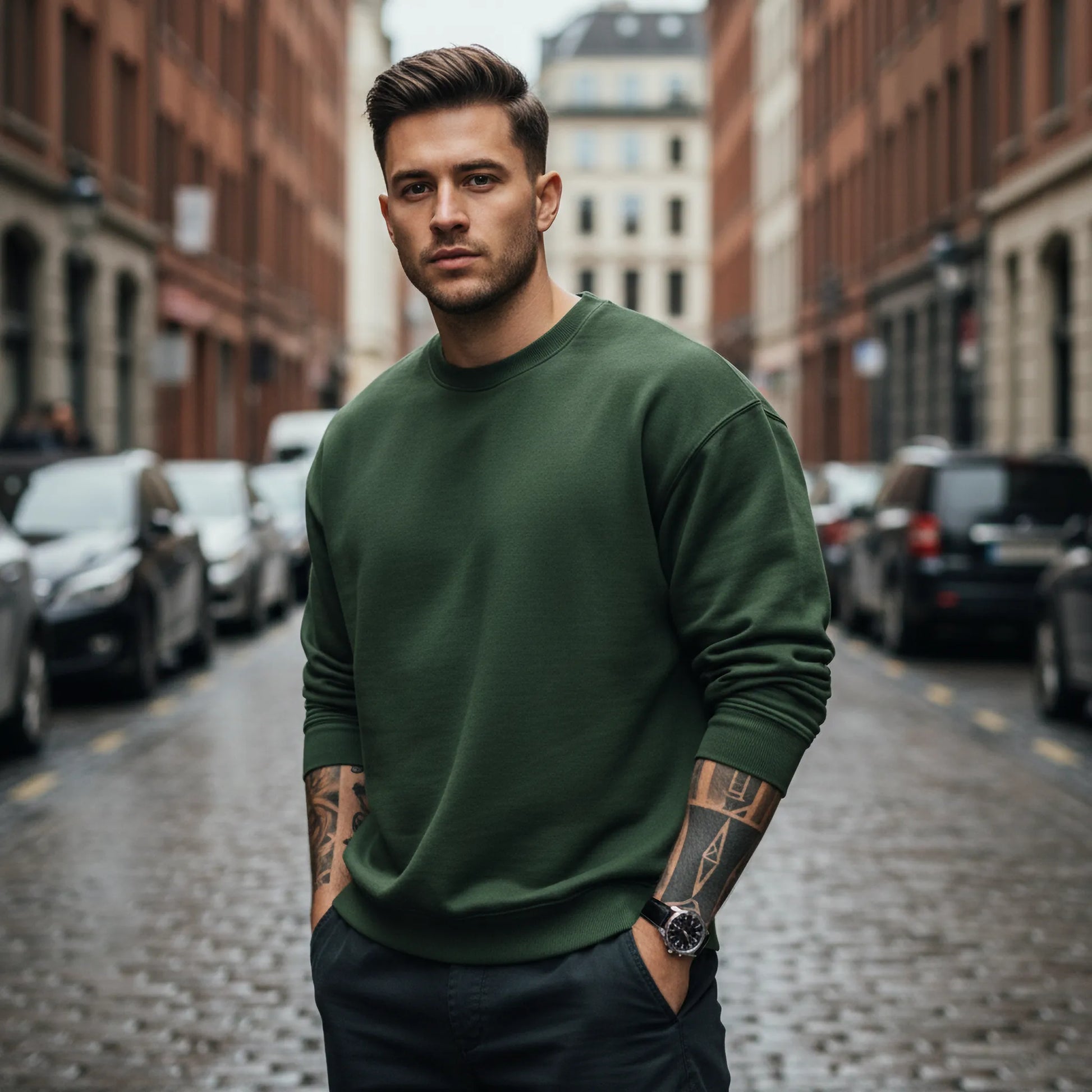 Oversized Core Sweatshirt - Green-Mens Oversized Sweatshirt