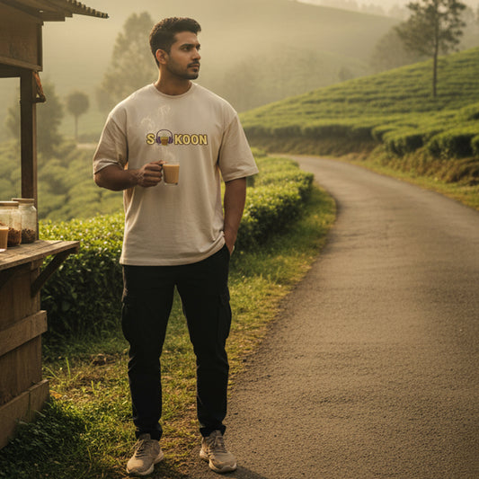 Sukoon – Chai & Music Graphic Oversized T-Shirt Menswear