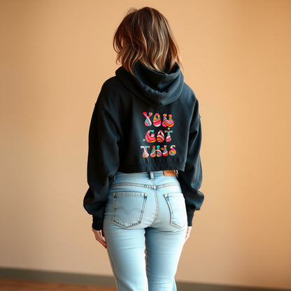 Chic Motivational Crop Hoodie for Women – Power in Every Wear