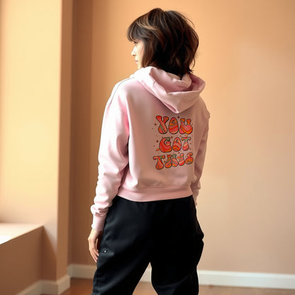 Chic Motivational Crop Hoodie for Women – Power in Every Wear